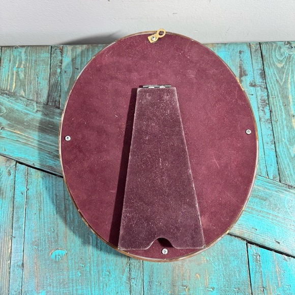 Vintage Cross-Stitch Needlepoint Framed Finished Art Hanging Oval Rose Flower - Picture 7 of 7